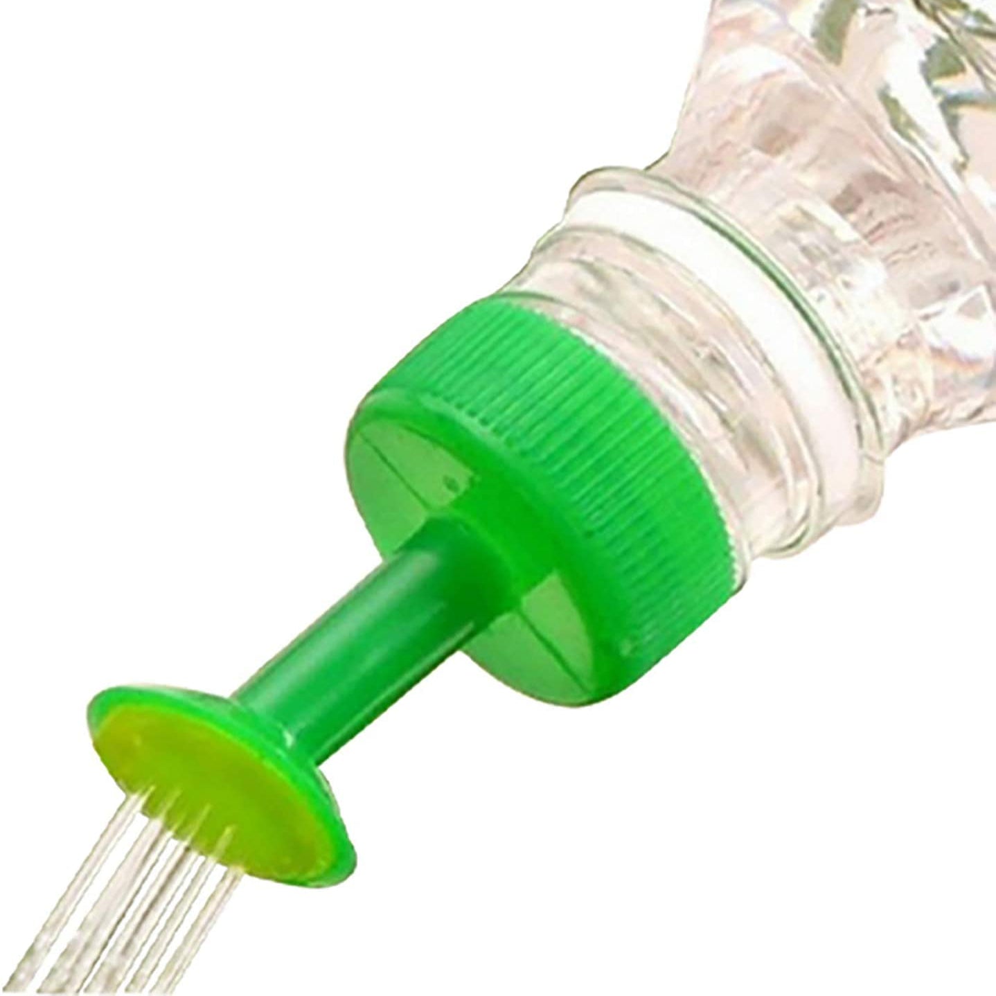 Beverage Bottle Watering Nozzle -image of the green nozzle being used