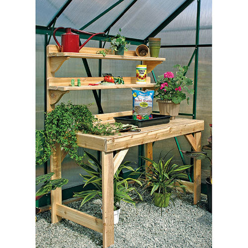 plant potting station Charley's Cedar Wood Potting Bench Kit