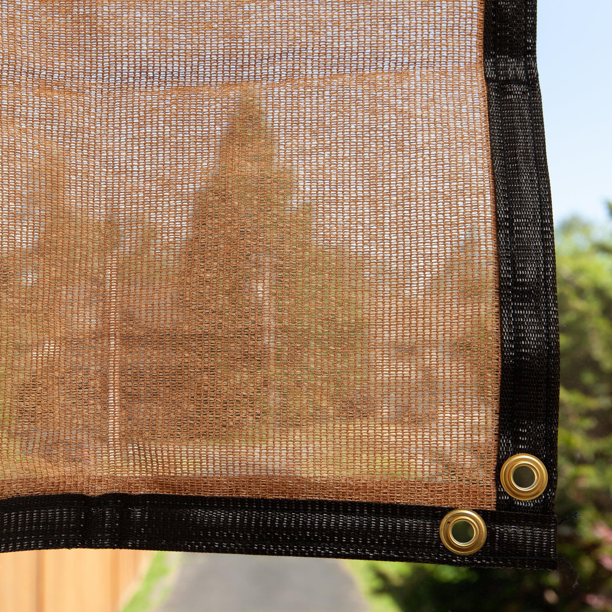 Knitted Shade Panel 65% Tan in window