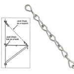 Jack chain provides up to 29lbs of support for greenhouse shelving. Individual chain links can be used as hooks.