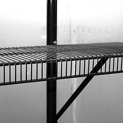 Charley's Wire Shelf with Braces in the color black