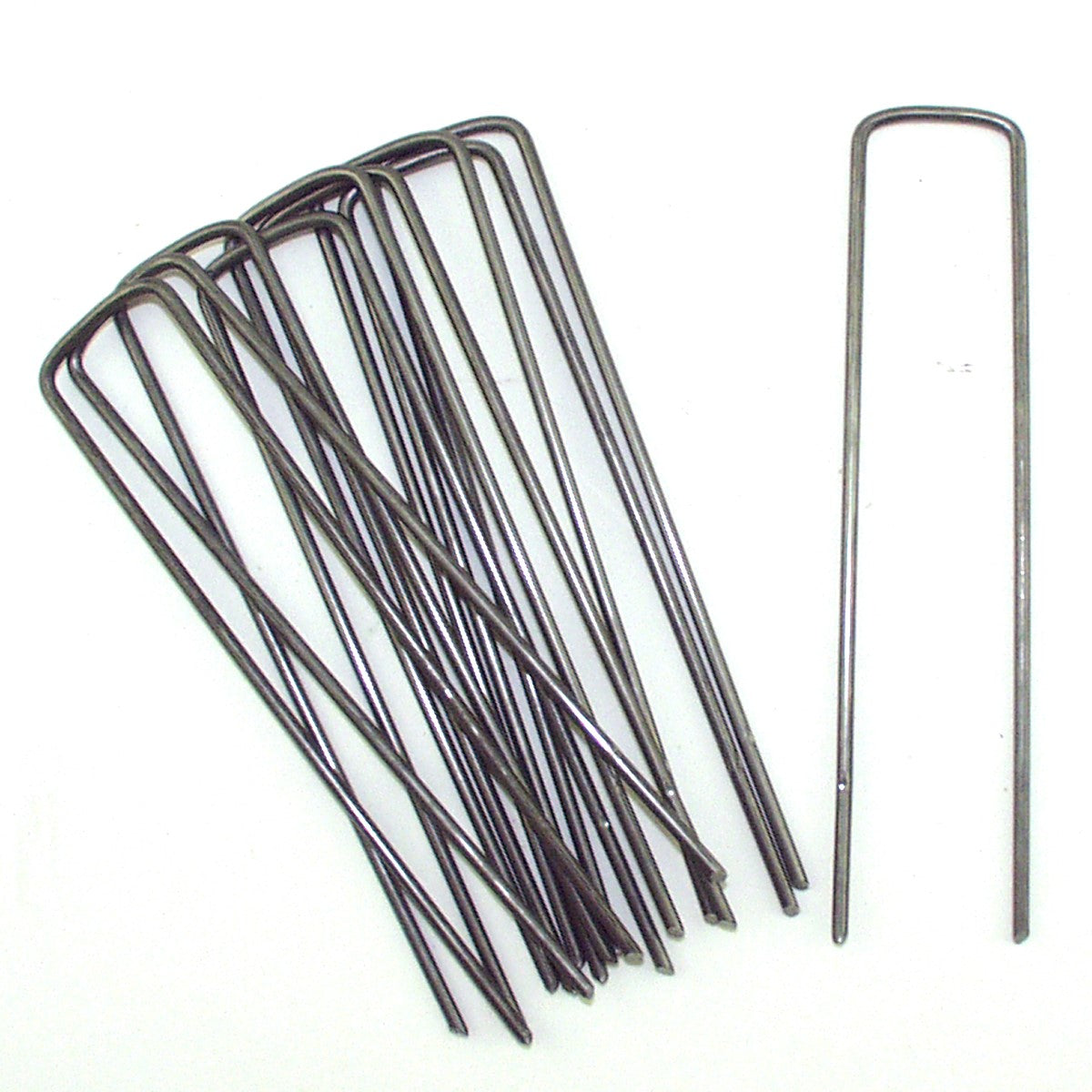 6 Metal Ground Staples for Crop Cover 12 Pack - Image of 10 against a white background