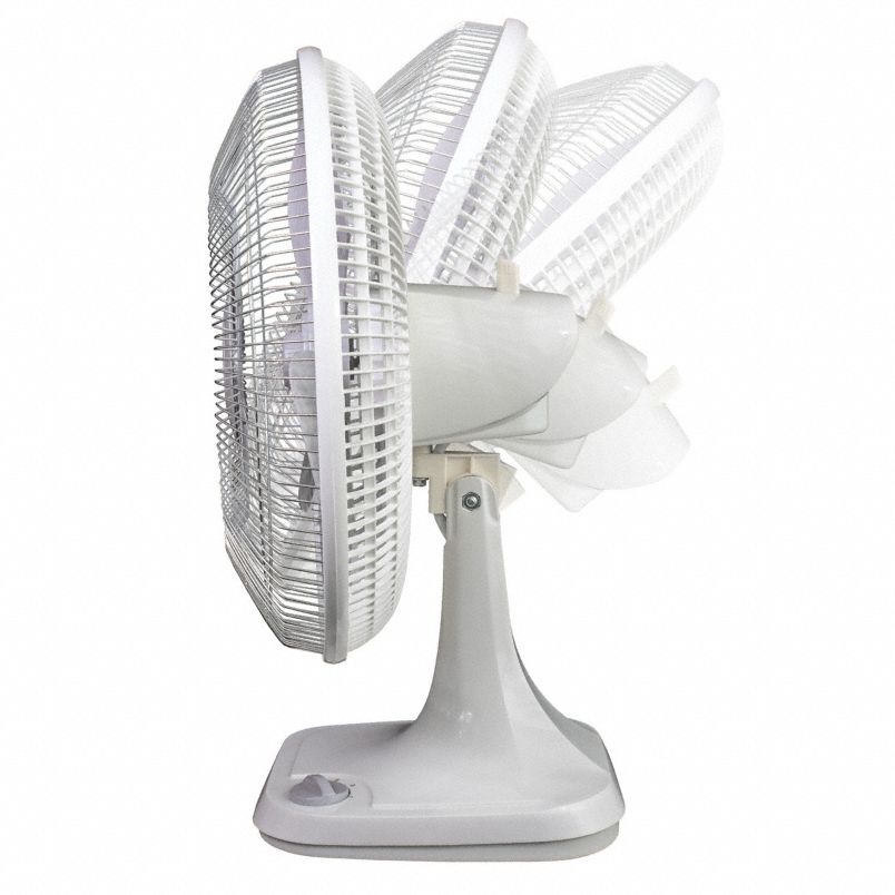 Bench Top Oscillating Fan: Side view of the product usage