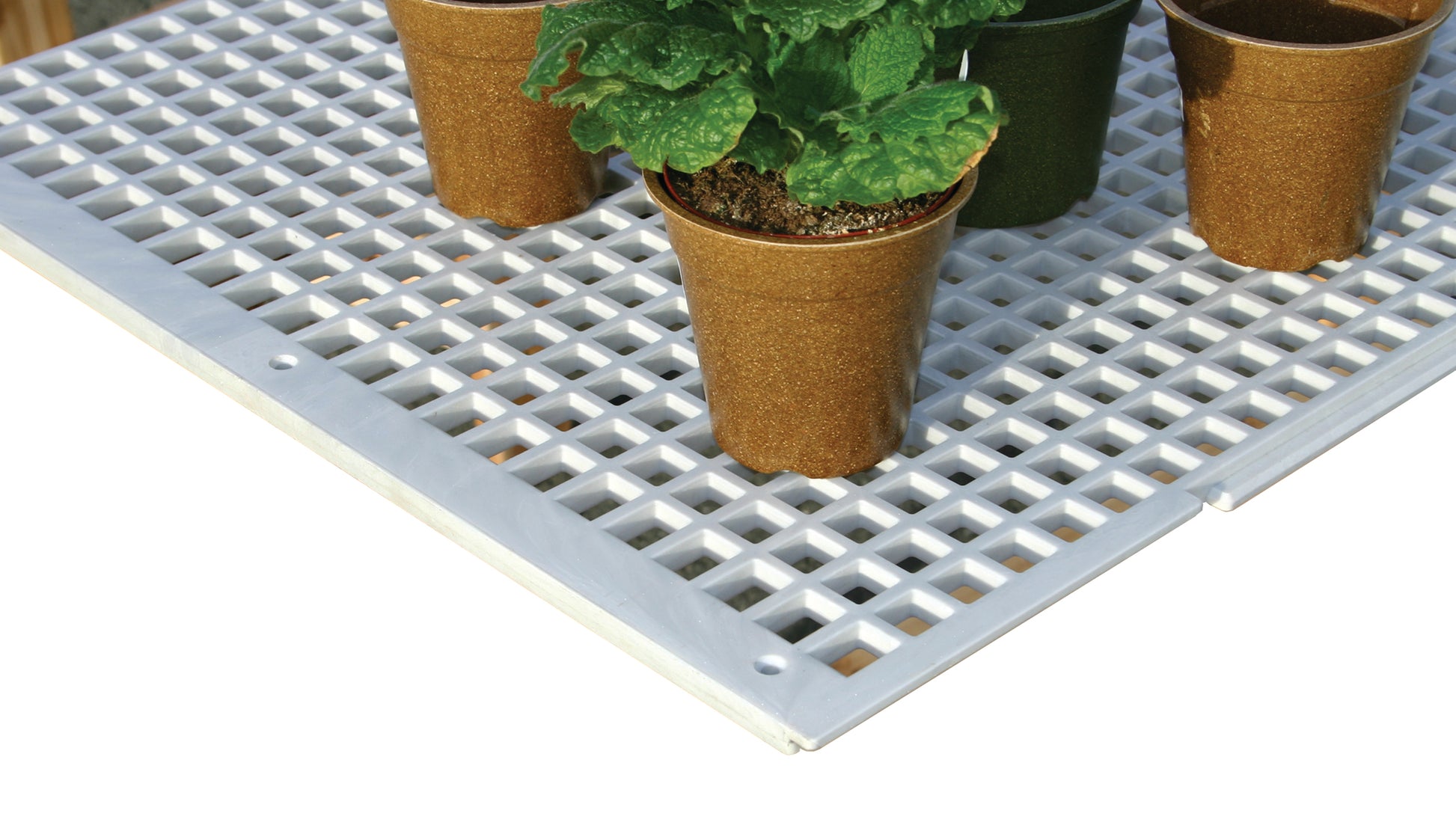 Best Grid Bench Top image with plants pots on top