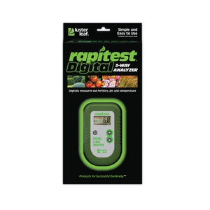 Digital 3-Way Soil Analyzer packaging image of the the front cover.