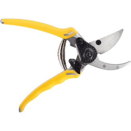 Dramm Bypass Pro™ Pruners in Yellow against a white background.