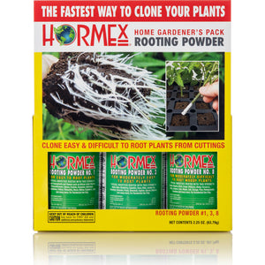 Hormex Professional Rooting Powder, Set of 3 - packaging image showing an example of growth.
