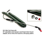 Mini Coil Water Hose and Wand: Image of the product and its various parts.