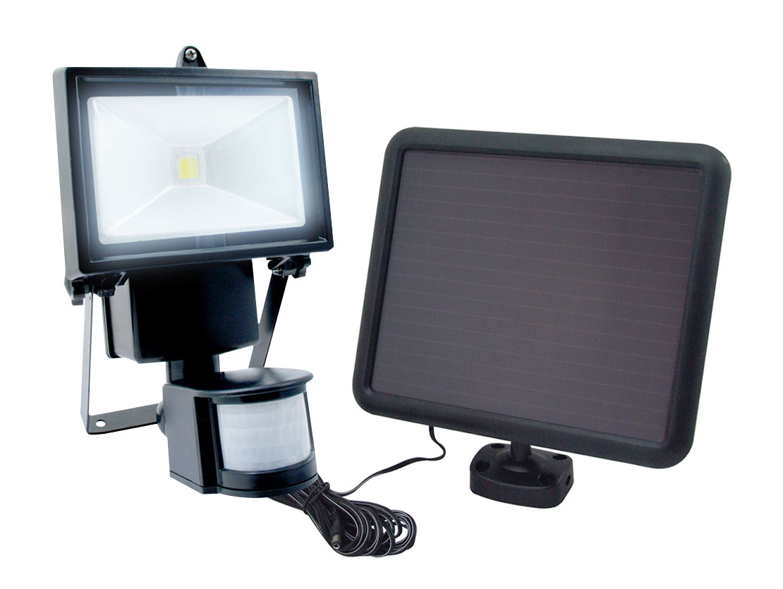 Nature Power Solar Security Light 500 with a solar panel and motion sensor for outdoor lighting