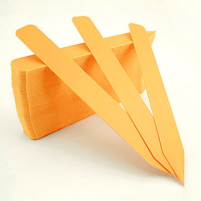 Orange Plant Labels on a white background