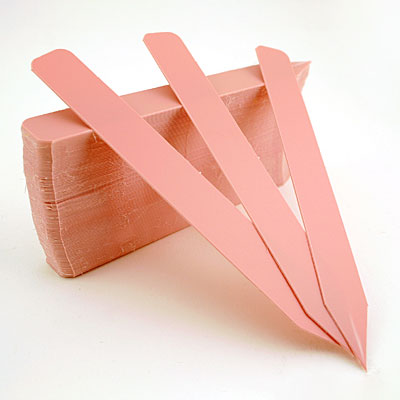 Pink Plant Labels on a white background