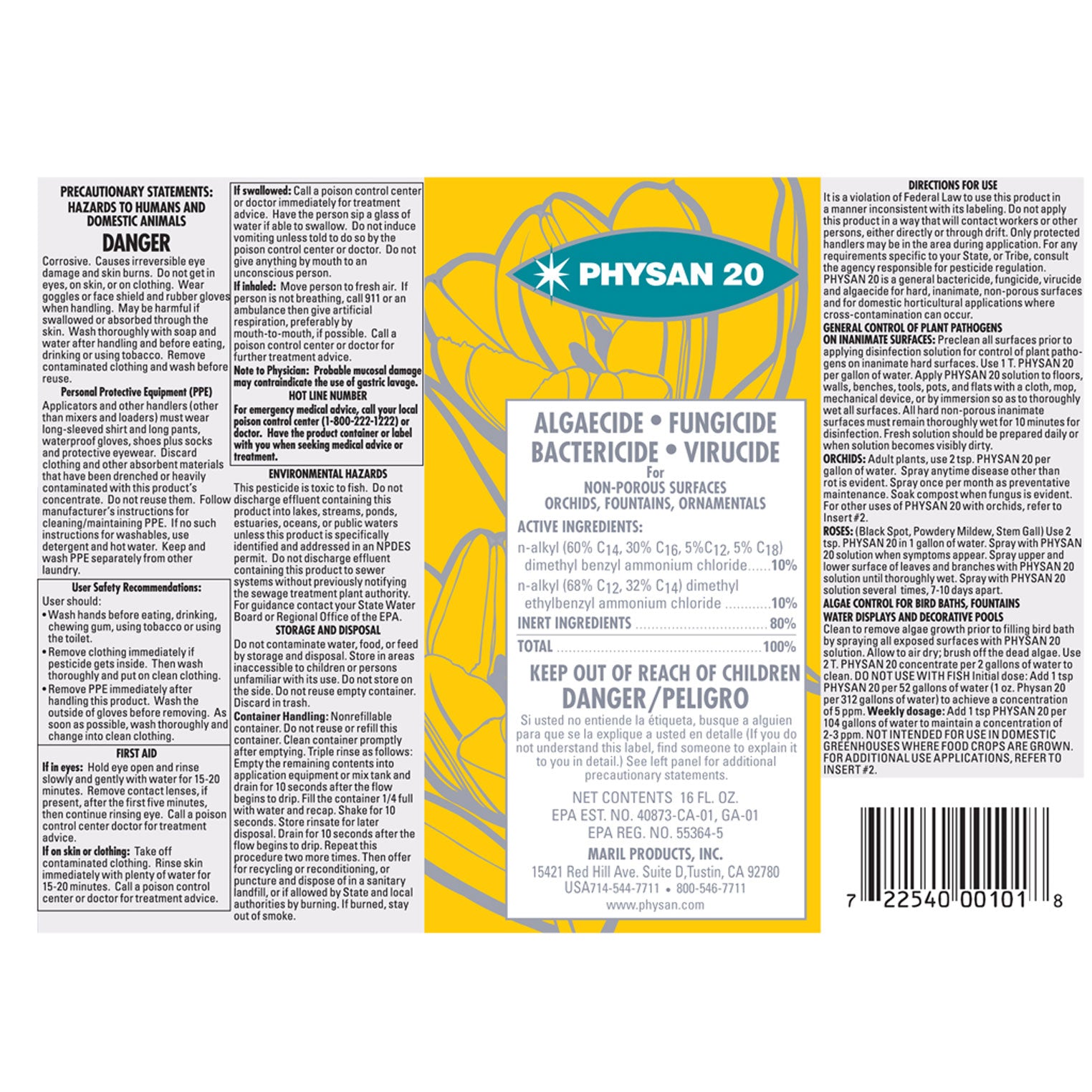 Physan 20™ All Purpose Disinfectant - Charley's Greenhouse & Garden