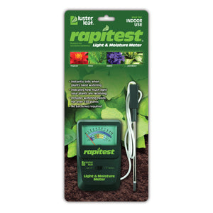 RapiTest Light & Moisture Meter packaging showing the product against a white background.