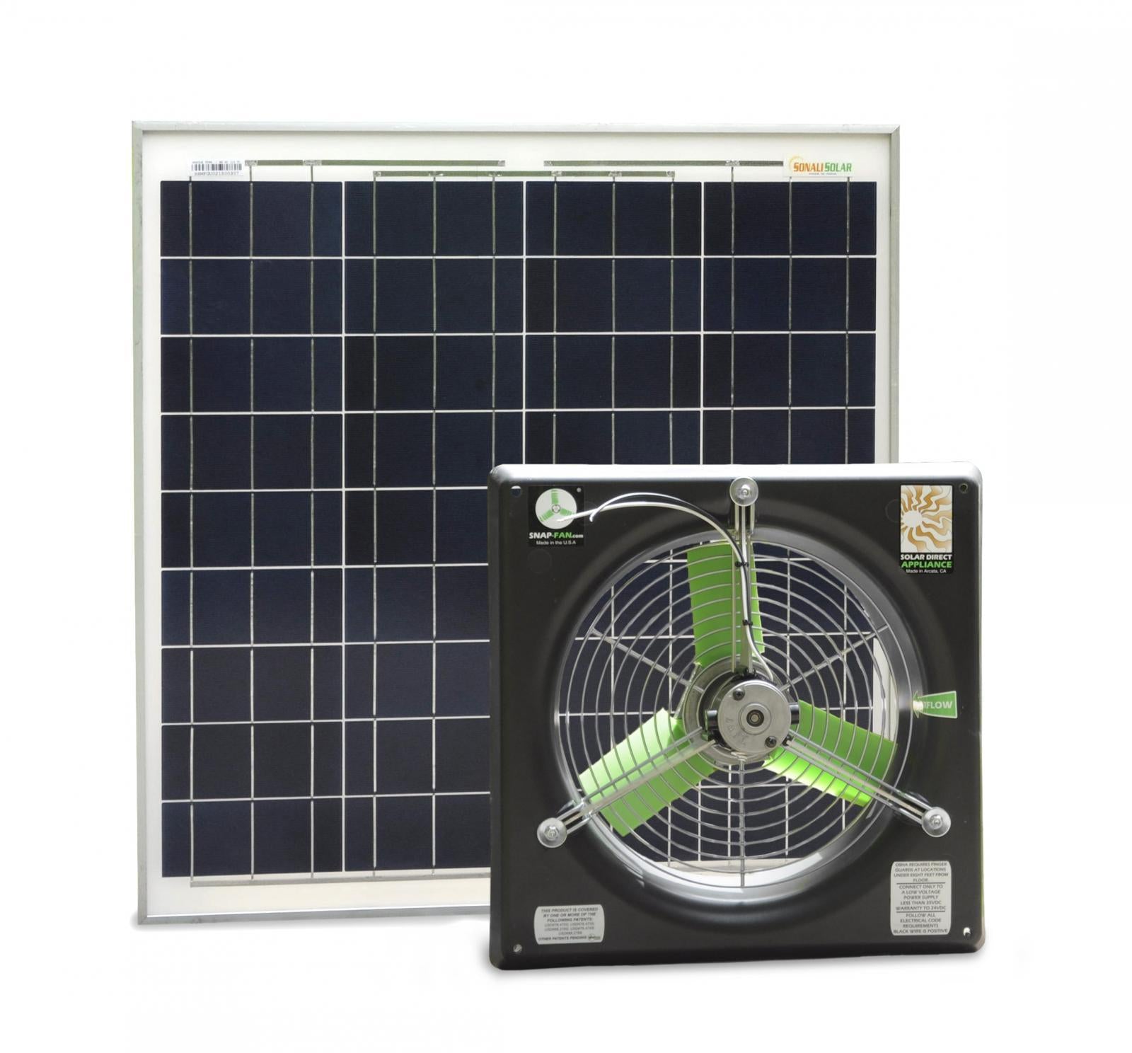 Solar Exhaust Fan System - Image of the 12 inch version