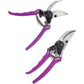 Two purple Dramm Bypass Pro™ Pruners against a white background: one is open, and the other is closed.