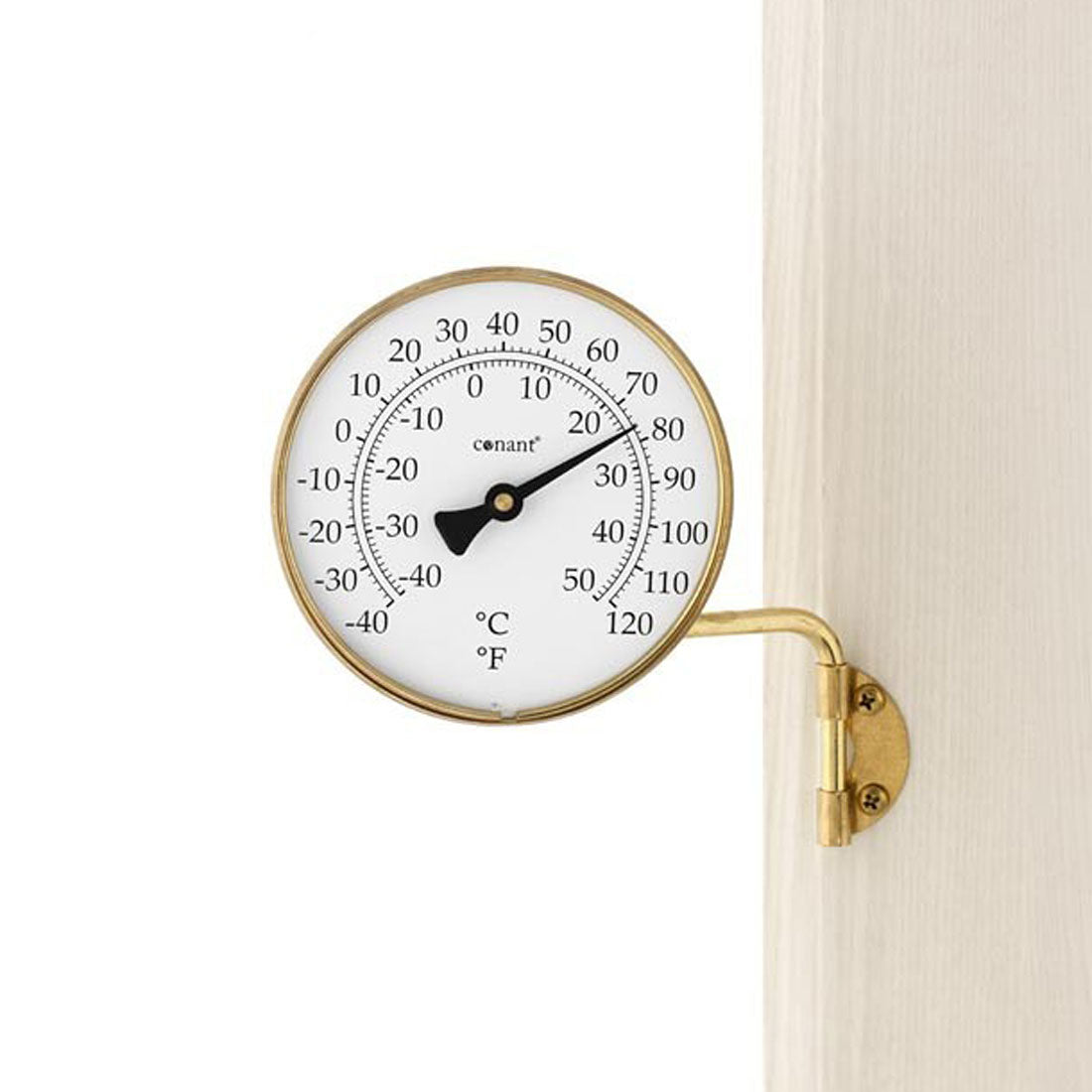 Vermont 4 Brass Dial Thermometer mounted to the side