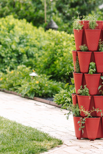 5 Tier GreenStalk Garden Original Vertical Planter - Basket Weave Texture