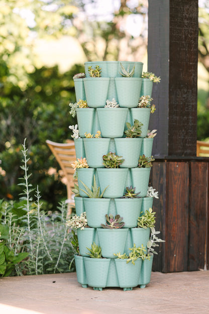 7 Tier GreenStalk Garden Leaf Vertical Planter - Basket Weave Texture