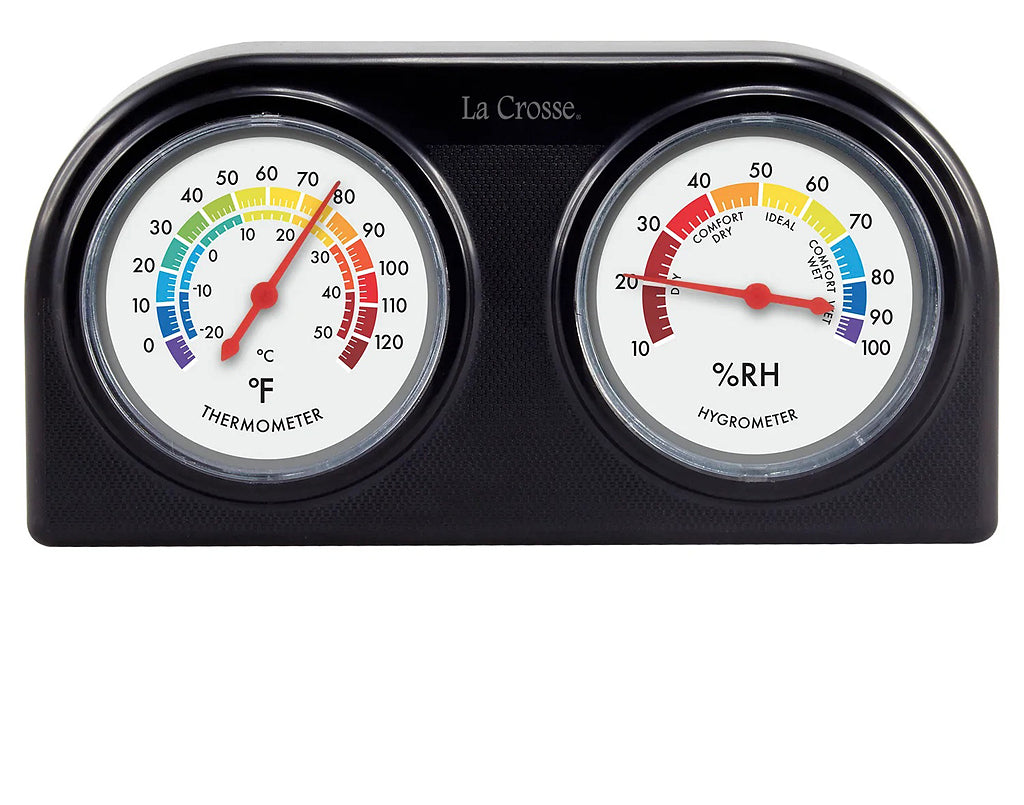 Indoor Temperature and Humidity Gauge product against a white background 