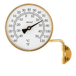 Vermont 4 Brass Dial Thermometer against a white background