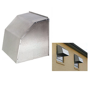 Weather hood for exhaust fans and shutters - an image of the product and its usage